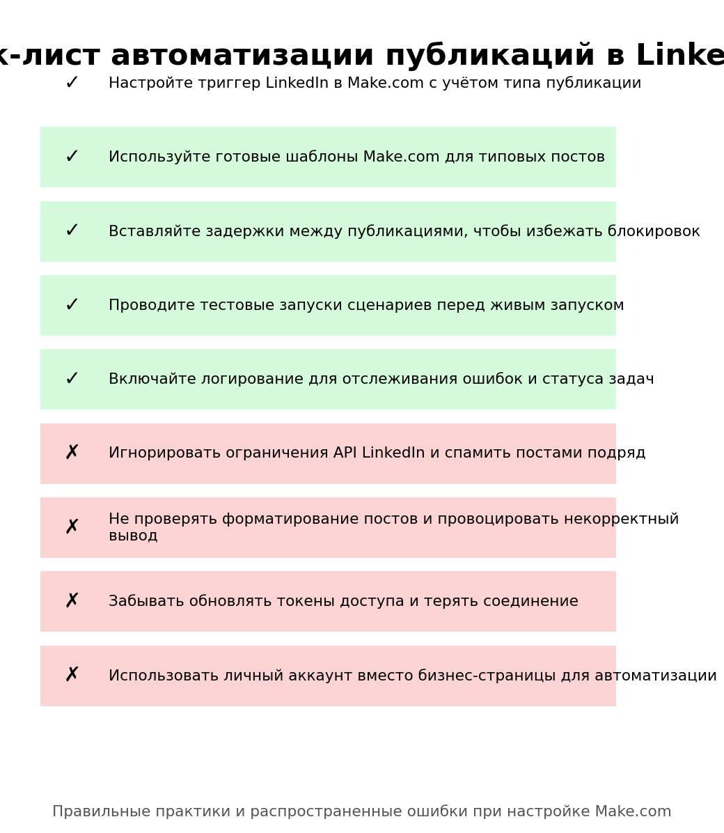 Чек-лист автоматизации публикаций в LinkedIn. Автор: Marina Pogodina, подпись: Чек-лист: Чек-лист автоматизации публикаций в LinkedIn