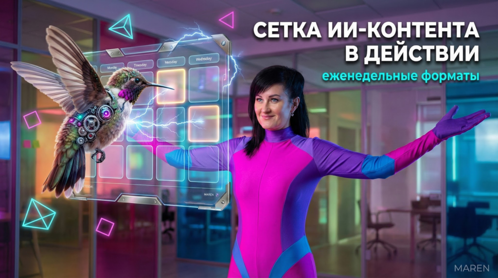Сетка контента с ИИ: еженедельные форматы для экспертов