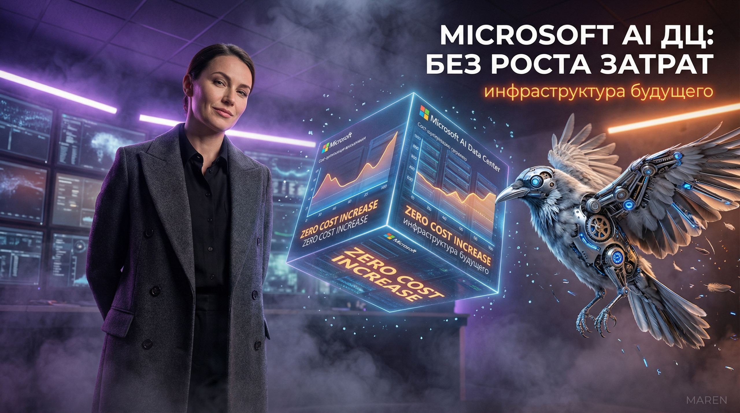 AI инфраструктура Microsoft: новые дата‑центры без роста затрат