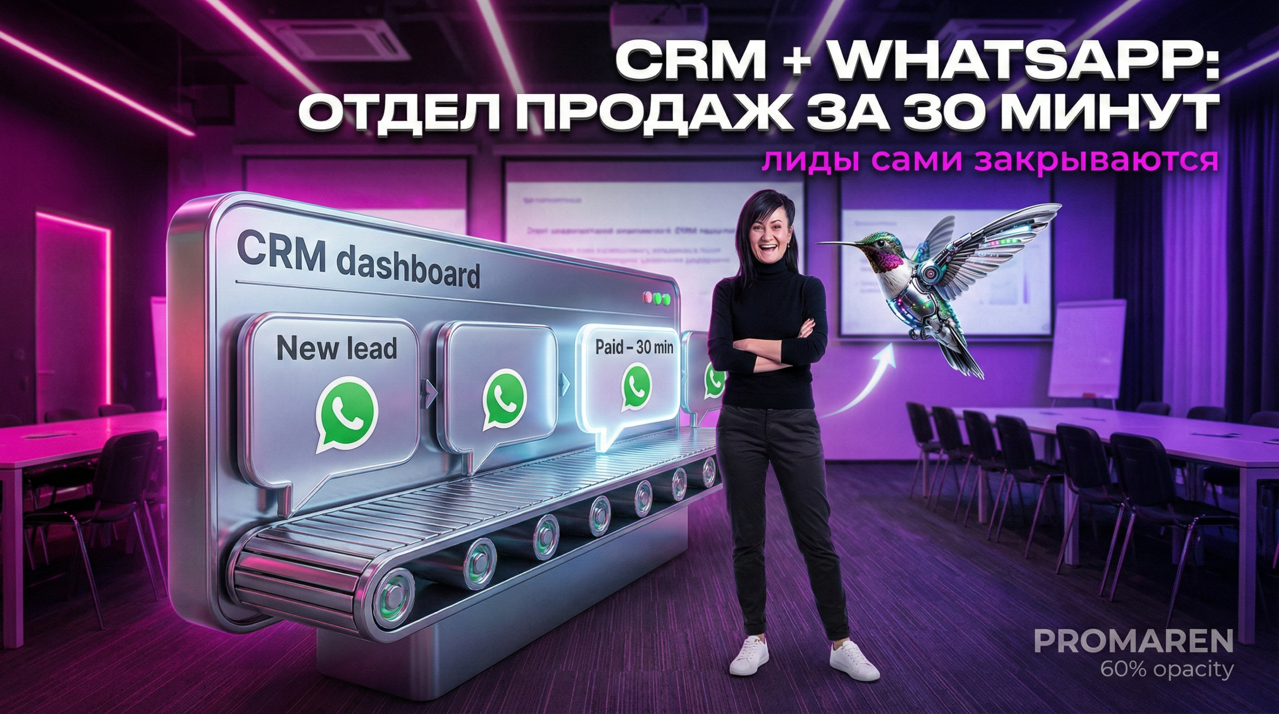 Автоматизация отдела продаж через CRM и WhatsApp за 30 минут