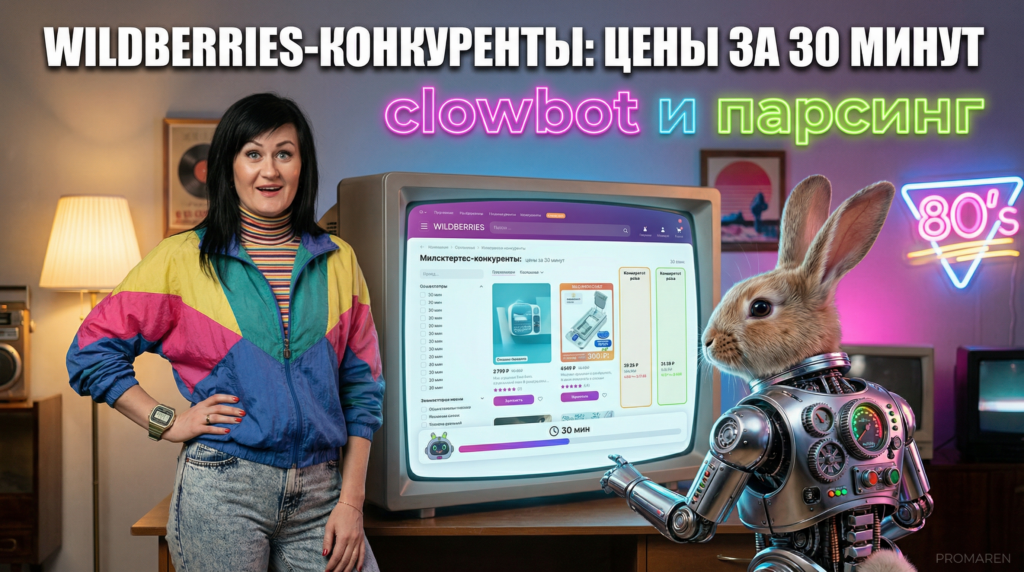Парсинг цен конкурентов на Wildberries через Clowbot за 30 минут