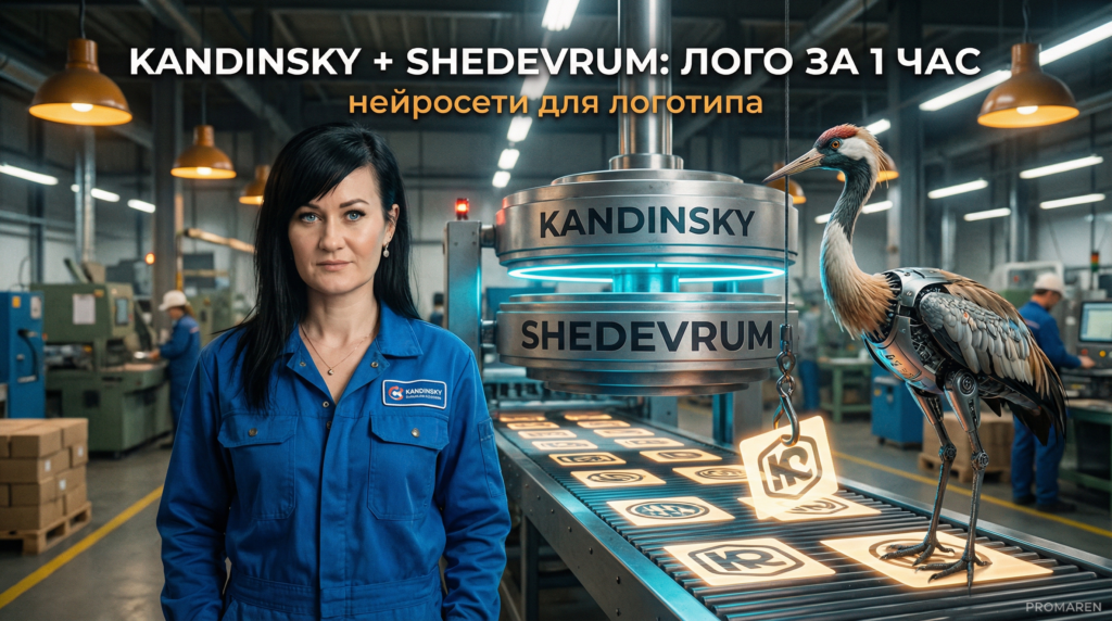 Создание логотипа через нейросеть: Kandinsky и Шедеврум за час