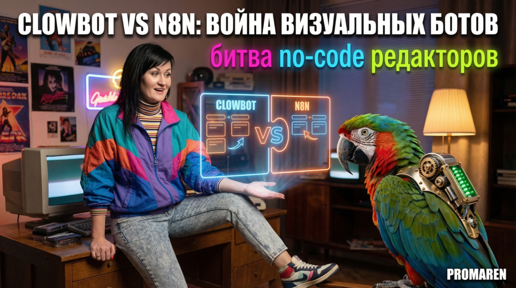 Clowbot против N8N: визуальный редактор для бизнеса без кода