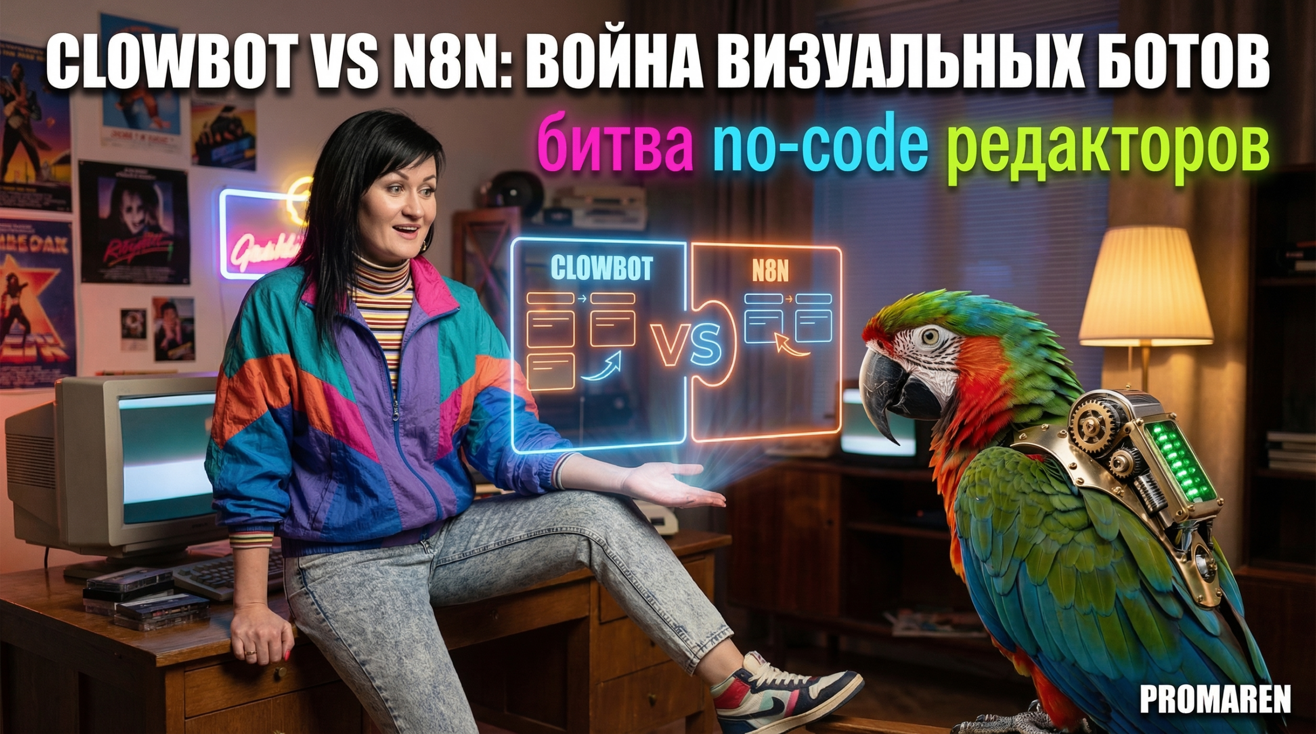 Clowbot против N8N: визуальный редактор для бизнеса без кода