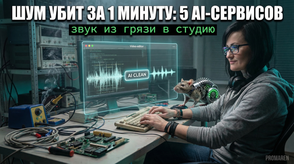 Очистка шума видео: 5 AI-сервисов для звука за 1 минуту