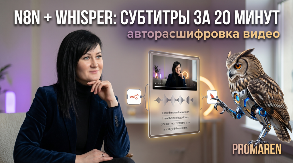 Автоматические субтитры видео в n8n через OpenAI Whisper за 20 минут