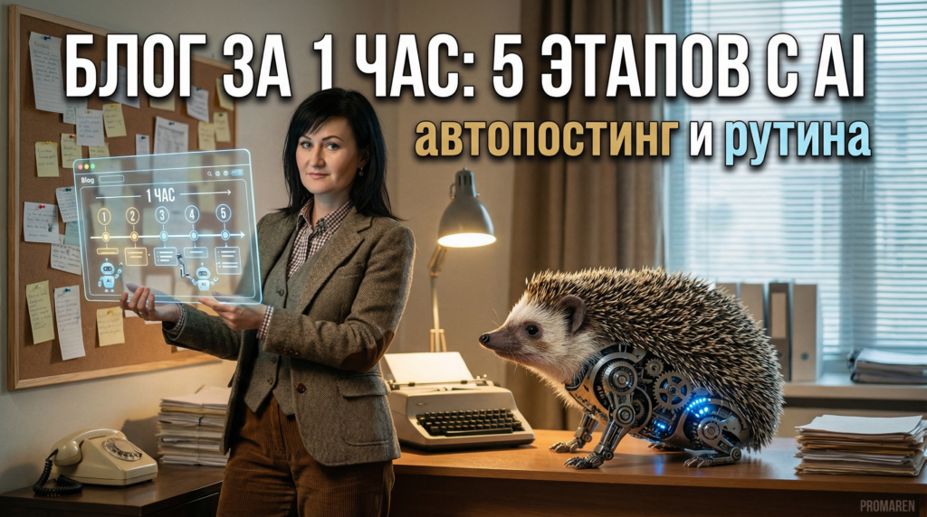 Автоматизация блога: 5 этапов ведения канала с AI за 1 час