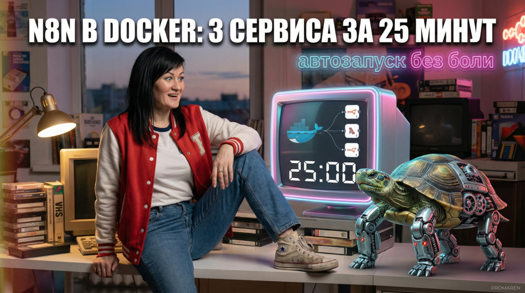 Docker-контейнеры для n8n: 3 сервиса за 25 минут