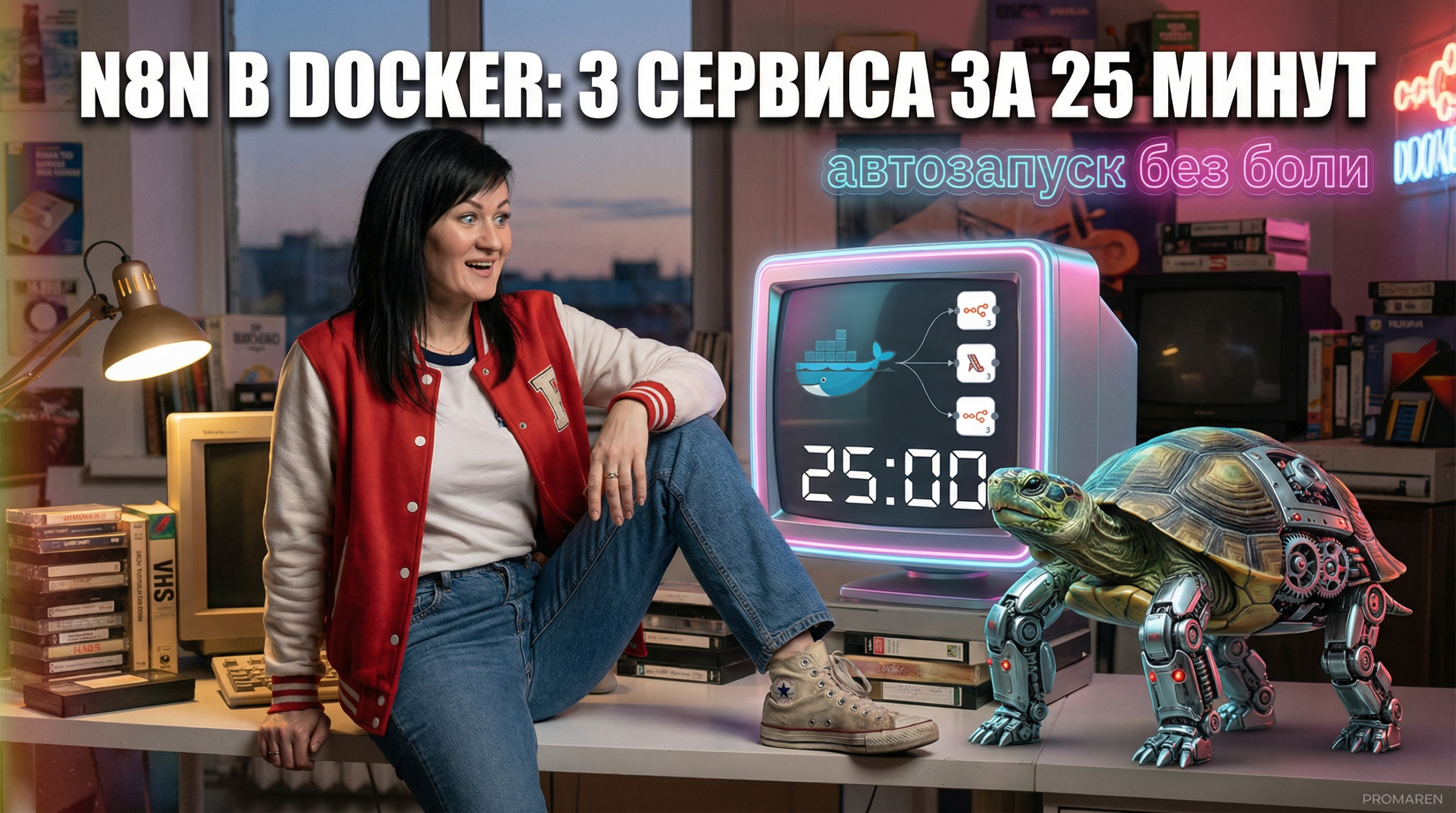Docker-контейнеры для n8n: 3 сервиса за 25 минут