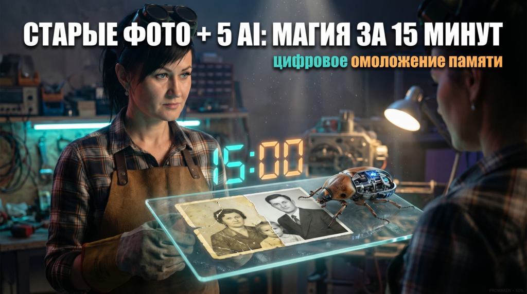 Восстановление старых фото: 5 нейросетей за 15 минут
