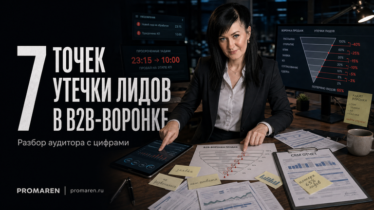Утечка лидов: 7 точек потерь в B2B-воронке