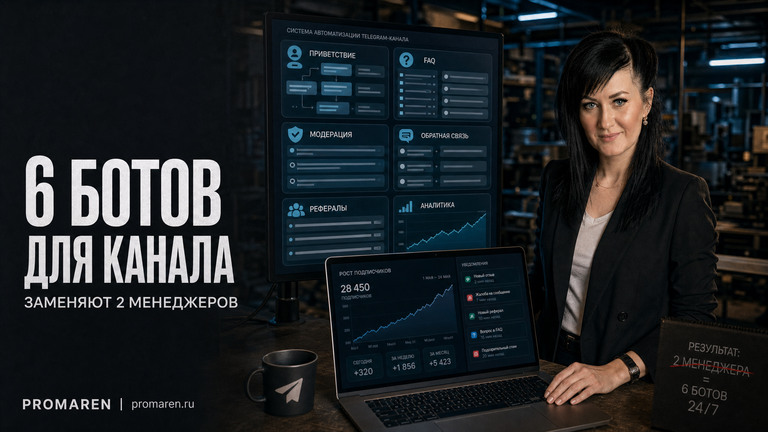 Боты для телеграм-канала: 6 задач вместо 2 менеджеров
